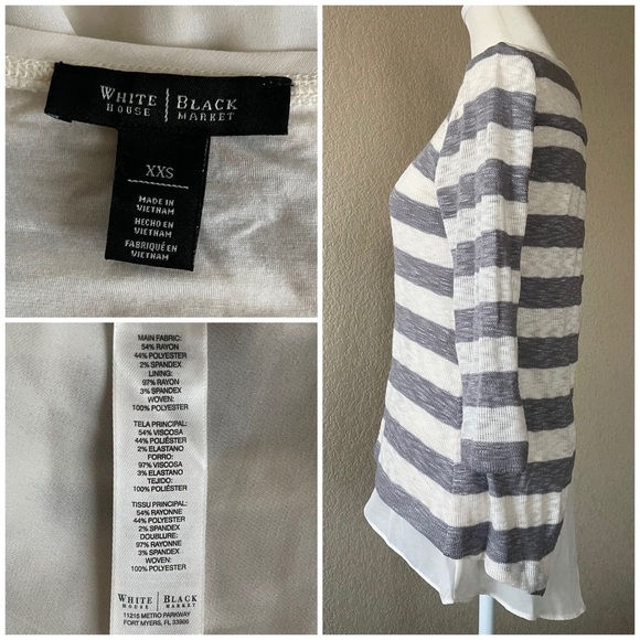 WHBM Grey and Ivory open back sweater - XXS - Picture 2 of 2